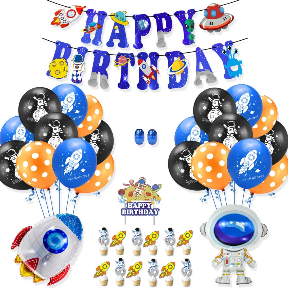 

12inchSpace Party Astronaut Rocket Balloon Foil Balloon Galaxy Theme Party Baby Shower Birthday Party Decoration Balloon Helium