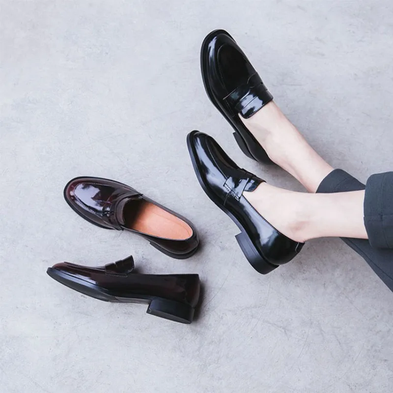 

Туфли-лодочки женские кожаные, в британском стиле, Ретро стиль, длина 22-25 см, деловая обувь для полировки