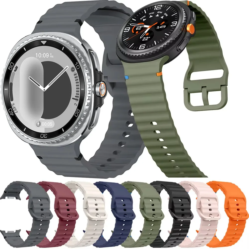 Фото Силиконовый ремешок для Samsung Galaxy Watch 8 Classic 46 мм, спортивный браслет, оригинальный ремешок для Samsung Galaxy Watch 8 40 мм 44 мм №1