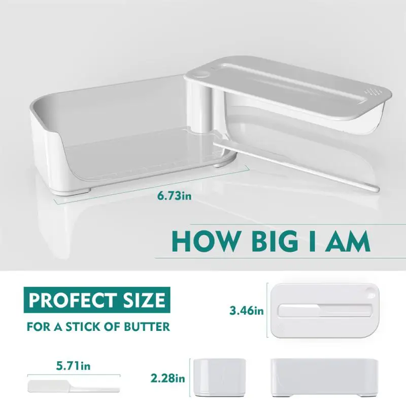 

Fresh-keeping Box Removable Quantitative Butter Box Cutting Dustproof Large Capacity Storage Box Storage Repeatable No Burr