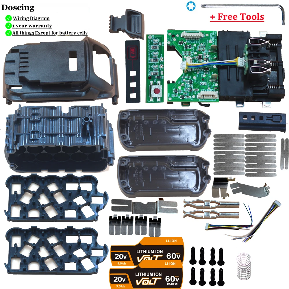 DCB609 Li-ion Battery Plastic Case PCB Charging Protection C