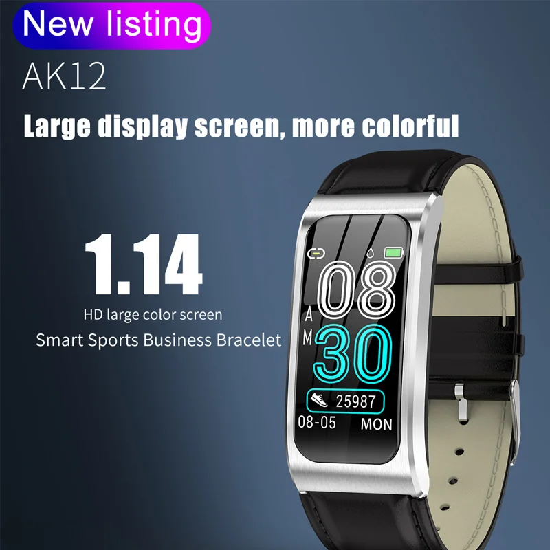 

2023 New AK12 Smart Bracelet Men Women IP68 Waterproof Blood Pressure Menstrual Cycle Monitor Fitness Tracker Smart Band Sale