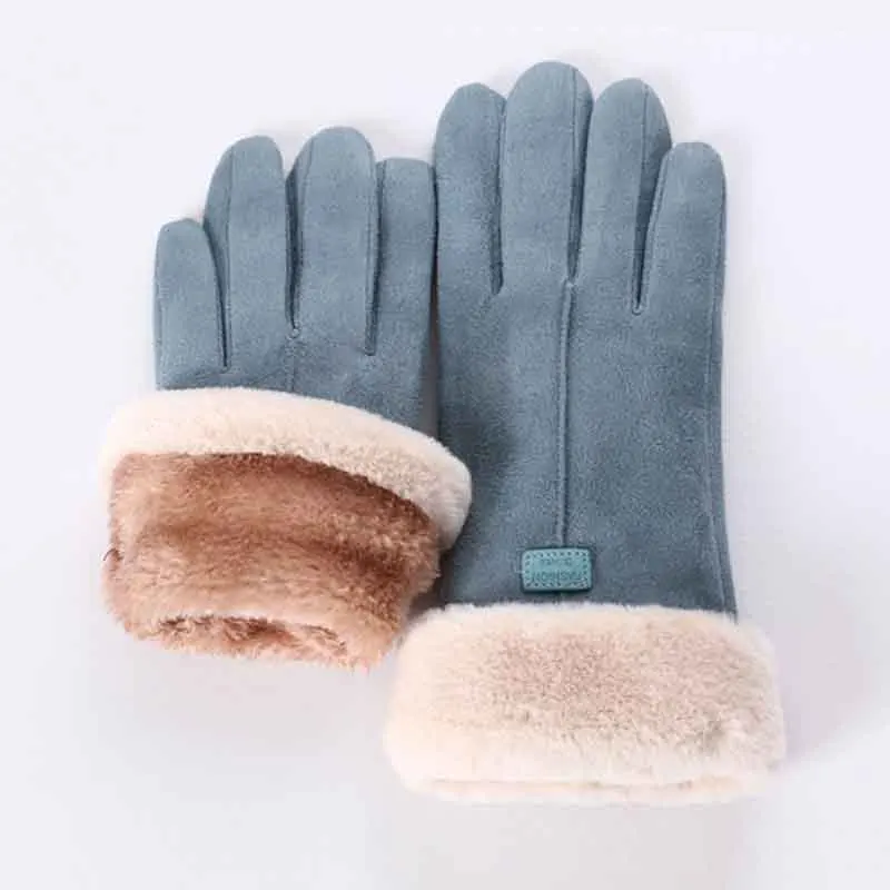

2022 New Fashion Women Gloves Autumn Winter Cute Furry Warm Mitts Full Finger Mittens Women Outdoor Sport Female Gloves Screen