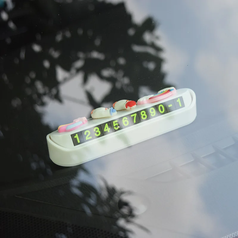 

Car temporary parking number plate move license plate creative lovely car decoration phone plate car decoration
