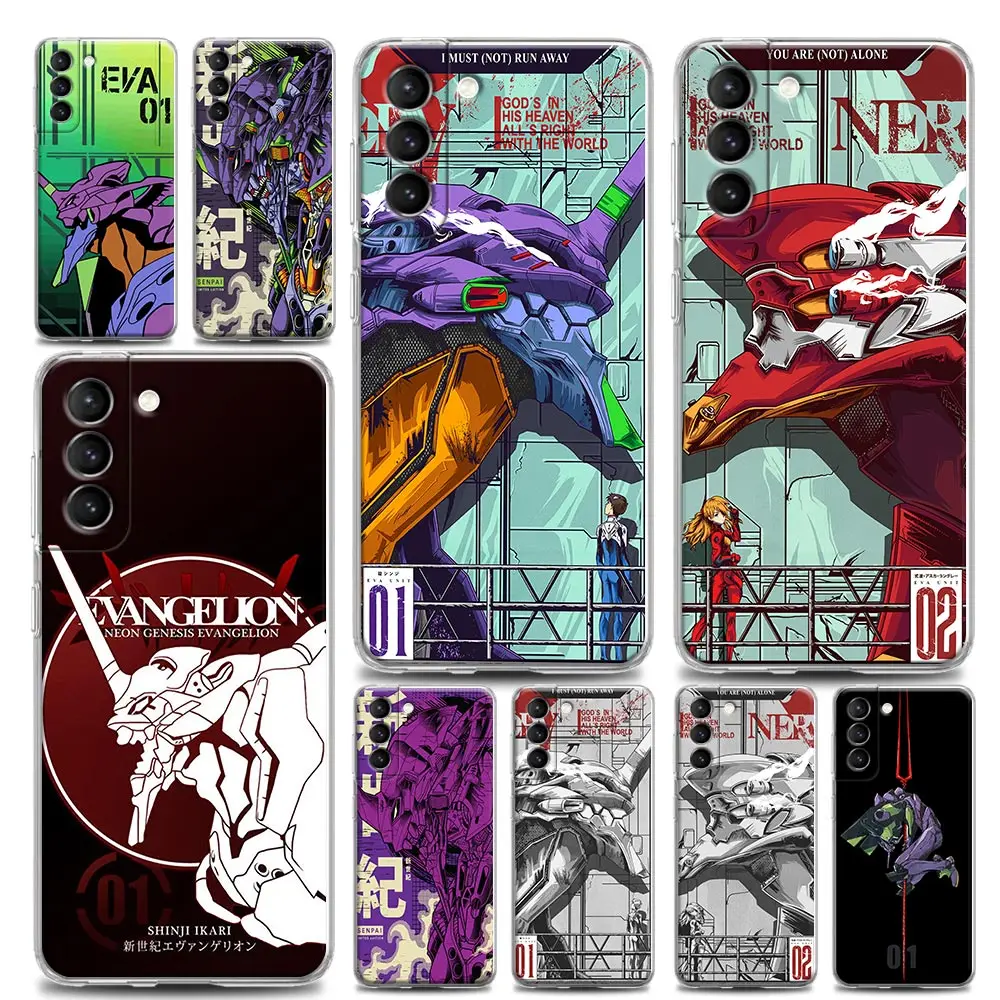 

Clear Case for Samsung S22 S9 S10 S10e S21 S20 FE Note 8 9 10 20 Plus Lite Ultra 4G 5G Case Funda EVA Neon Genesis Evangelion