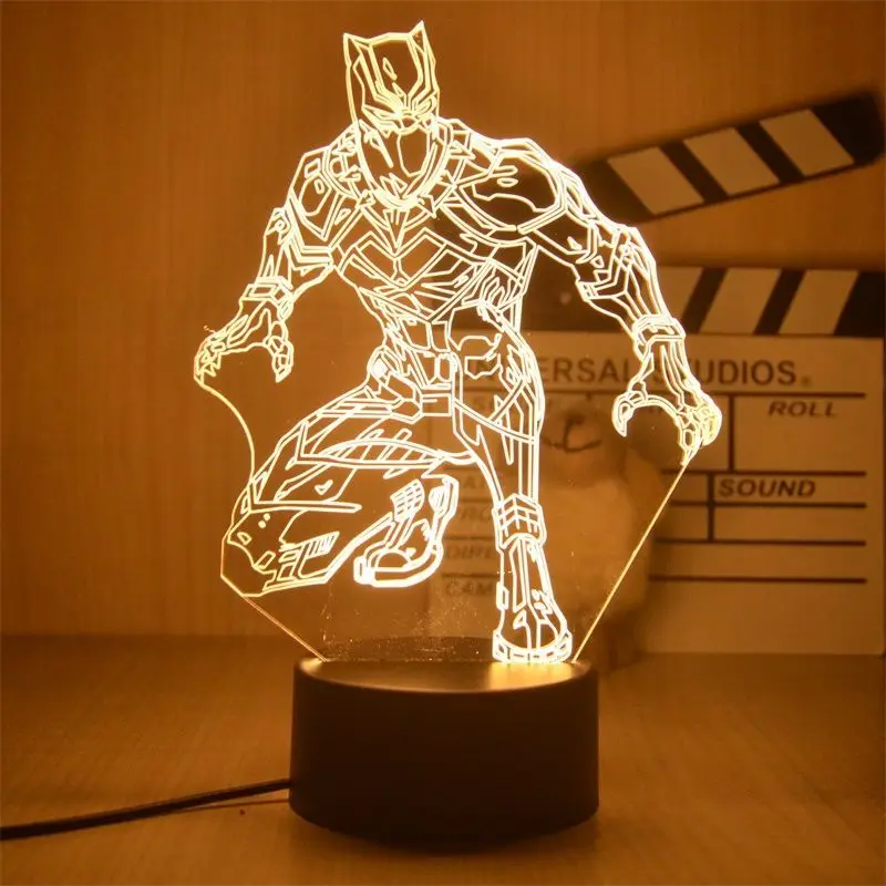 Disney Marvel The Avengers 3D Night Light Led Spiderman Spider Man Captain America Figure Table Lamp Toy Birthday Gifts - купить по