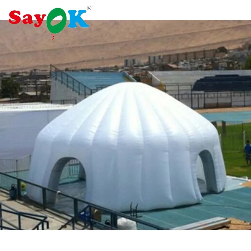 

SAYOK 4 Doors Giant Inflatable Dome Tent Inflatable Igloo Dome Tent with Air Blower for Event Party Wedding Show Exhibition
