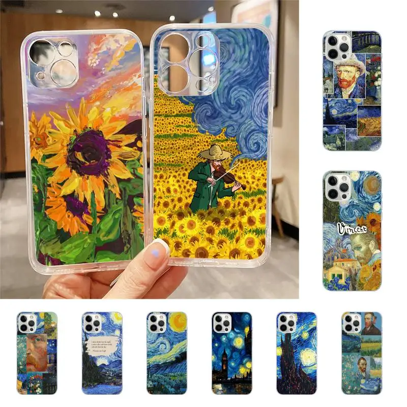 

Van Gogh Monet Oil Painting Phone Case For Iphone 7 8 Plus X Xr Xs 11 12 13 Se2020 Mini Mobile Iphones 14 Pro Max Case