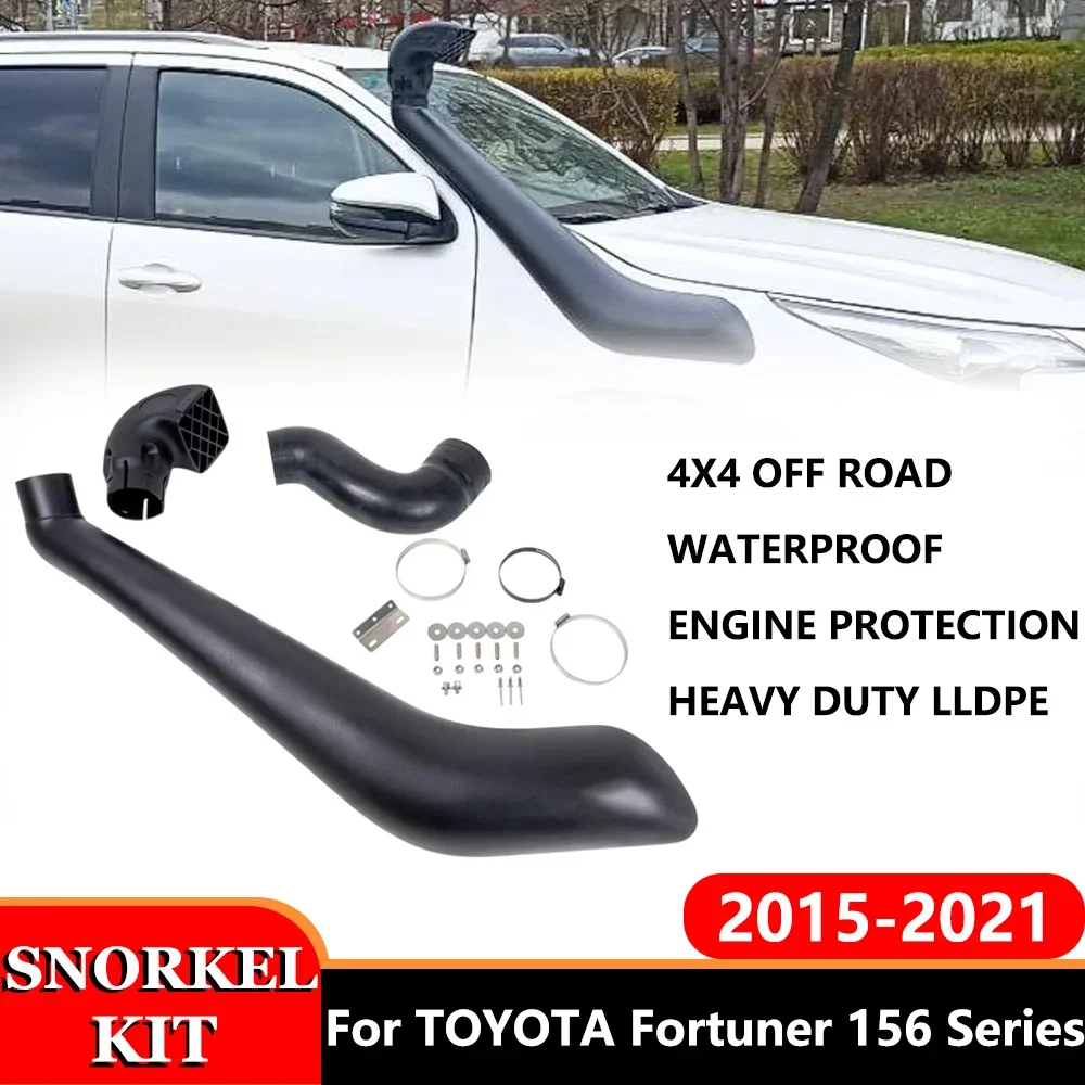 Фото Комплект для установки шноркеля на Toyota Fortuner 2015-2021, серия 156, 4x4, комплект для забора воздуха, высокий воздухозаборник, LLDPE, аксессуары для бездорожья №2