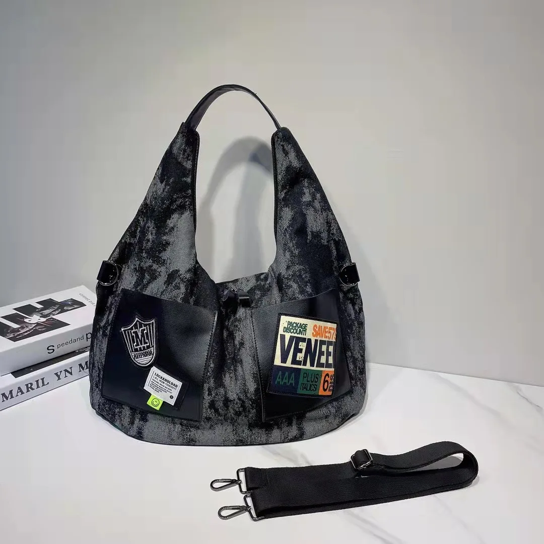 

Women's Shoulder Bag Large Capacity Demin Casual Tote Girls Personality Letter Crossbody Bag for Female