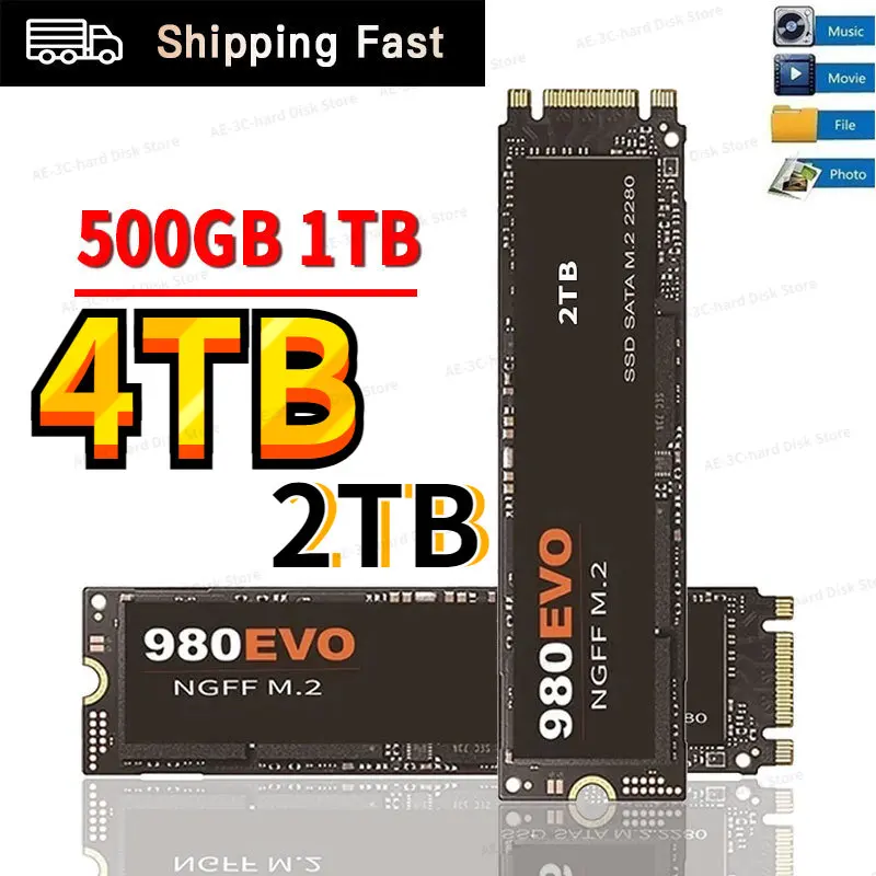 

High Capacity SSD 4TB 2TB High Speed Internal Hard Drive NGFF M.2 Solid State SSD Hard Disk for Notebook/Laptops Free Shipping