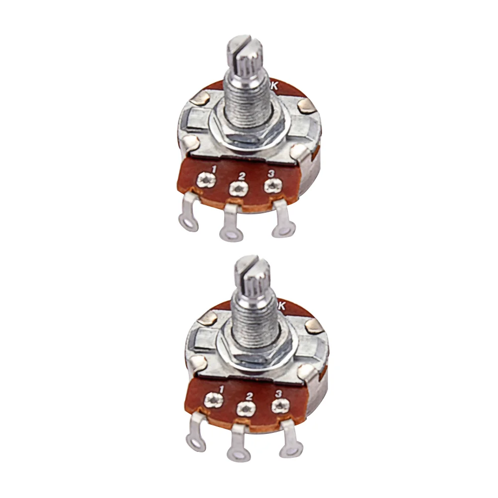 

2 Pcs 250k Guitar Potentiometer Knurled Shaft Low Friction Taper Volume Potentiometer