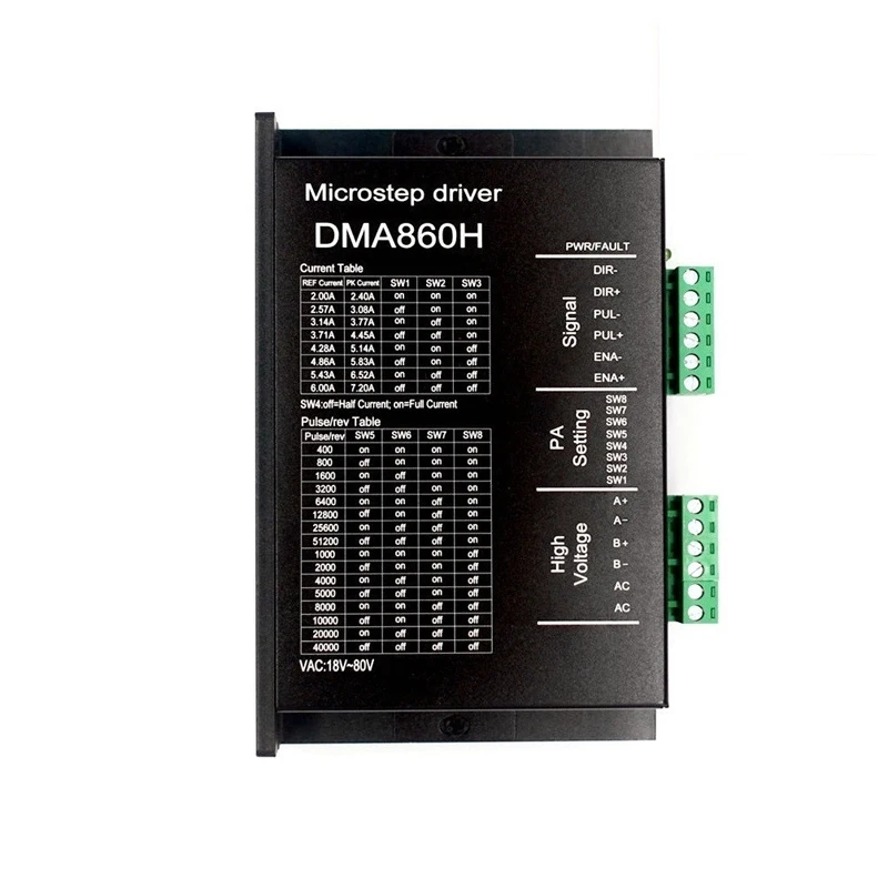 

DMA860H Литой чехол Драйвер шагового двигателя 24 ~ 80V DC 7.2A для 42 57 86 шаговый двигатель Nema 17 Nema 23 Nema 34