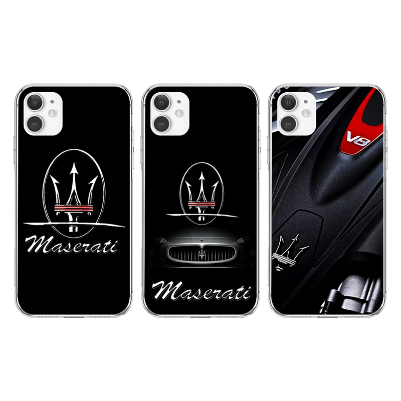 

Luxury Sports Car Maseratis Transparent Phone Cases for IPhone 13 12 11 Pro Max Mini XS XR 8 7 6 6S Plus X SE2020 TPU Cover Case