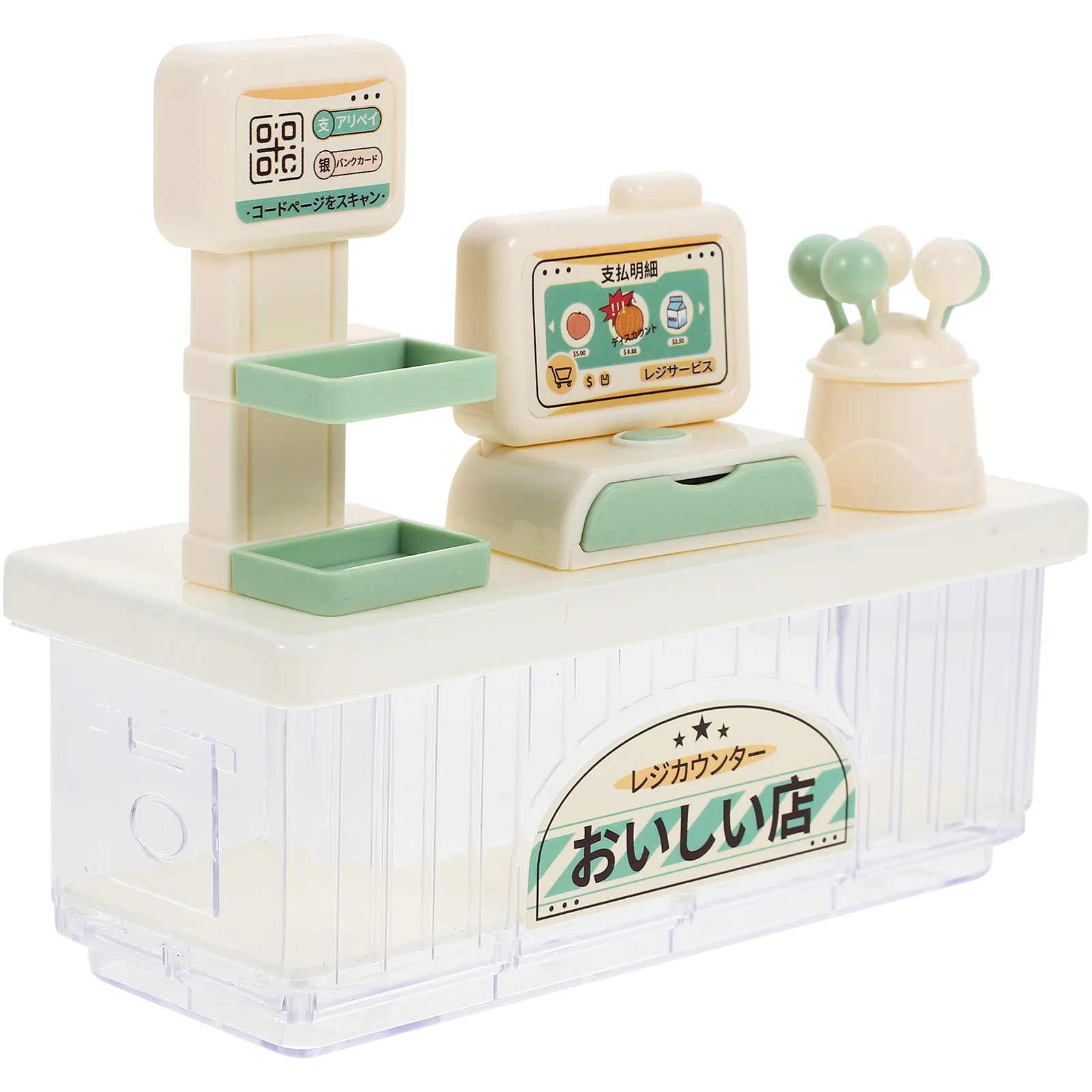 

Cash Register Toy Play Early Plastic Teaching Management Money Station Cashier Playset Supermarket Mini Model Math Miniature