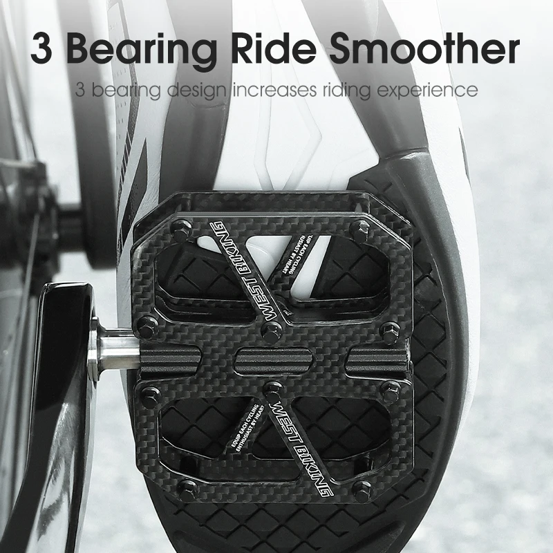 WEST BIKING педали из углеродного волокна с 3 подшипниками сверхлегкие велосипедные