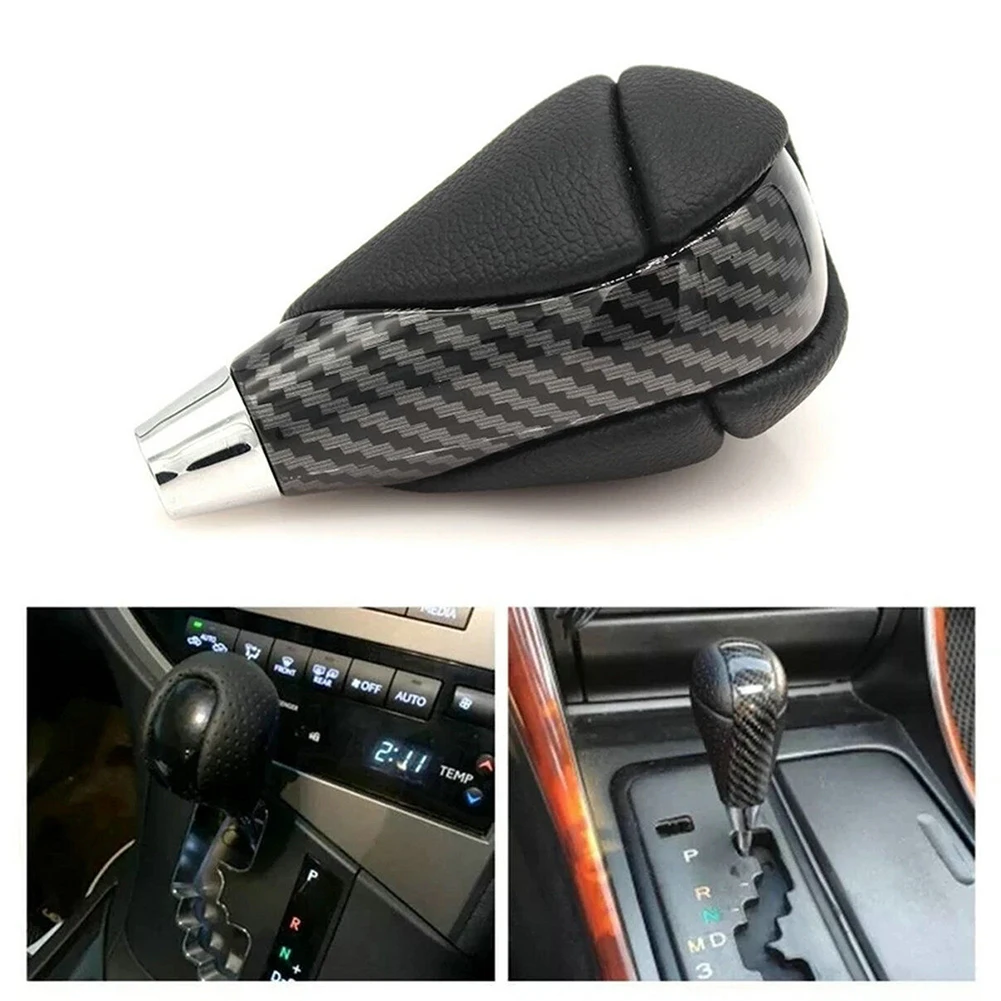

1pc Carbon Fiber Automatic Gear Stick Shift Knob Leather Replacement For Lexus L 50 2006-2012 Auto Accessories