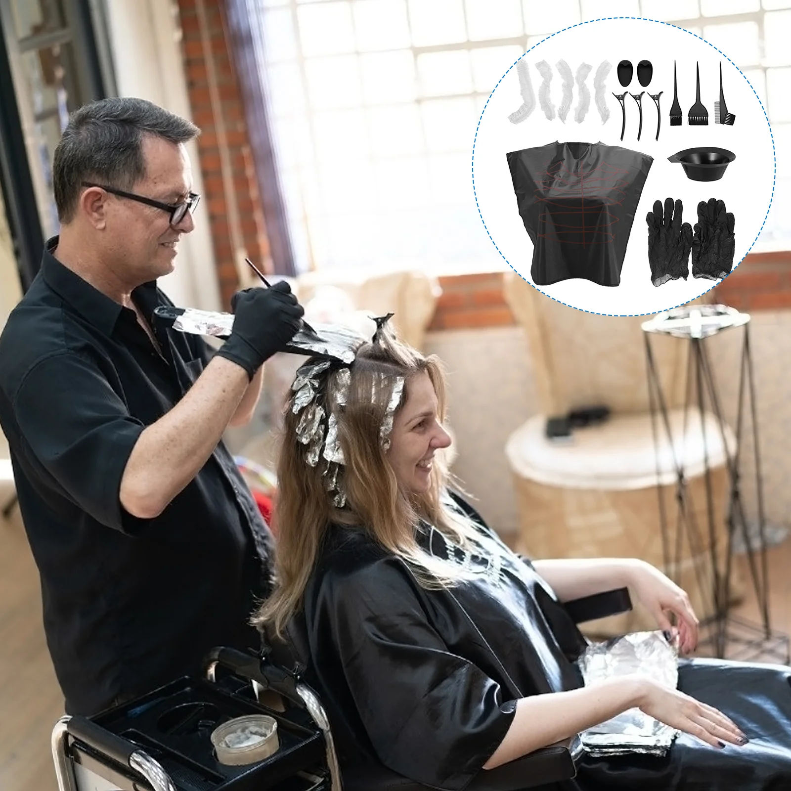 Инструменты для окрашивания волос набор чаш тонирования шаль пластиковая