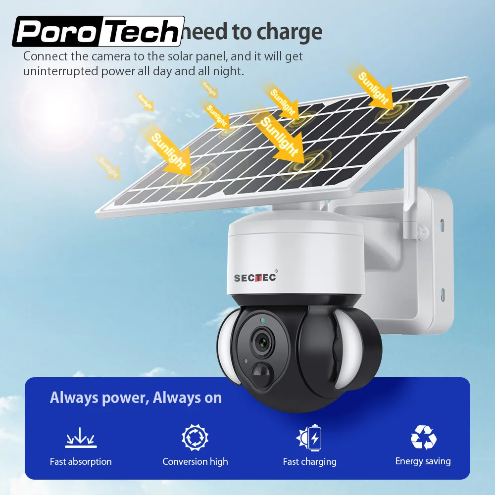 

1080P HD Video Surveillance WiFi solar battery Camera CCTV Camera Outdoor Wireless Home Security Camera PTZ Motion Detect