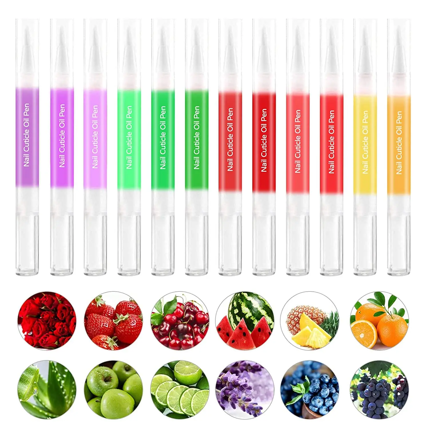 

12 шт., масляная ручка для кутикулы, для ногтей, Масло для кутикулы для ногтей с кисточкой, масляная ручка для кутикулы, набор