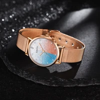 2022 fashion new womens watches gradient color starry dial quartz watch alloy mesh strap ladies simple clock reloj mujer gift