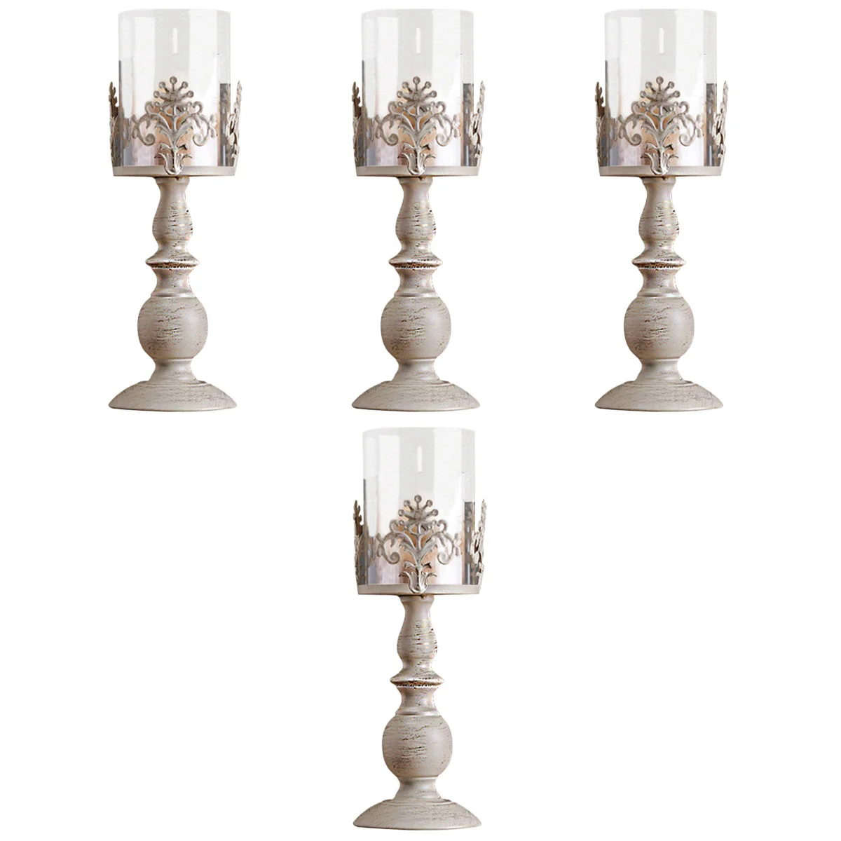 

4x Party Room Vintage Candlestick Holder Tea Holder Stand Table Centerpiece Metal Holder