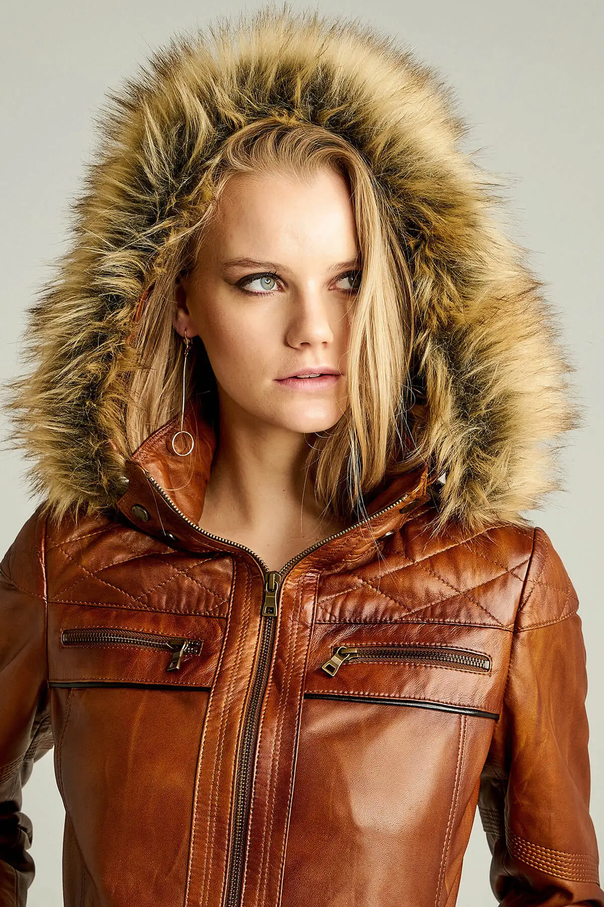 Camel genuine leather women hooded overcoat real sheepskin sports jacket autumn winter season clothing new fashion clothing collar