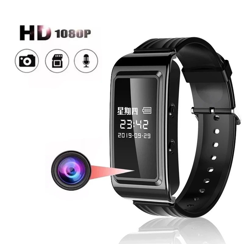 

HD 1080P Camera Mini Camera Sports Smart Bracelet Camera Wristband 14.2MP Audio DV Recorder Device Mini Camera Noise Reduction