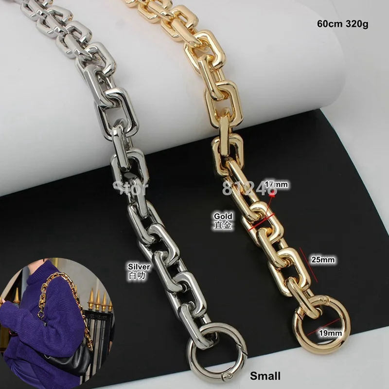 High Quality 17mm 24mm Zinc Alloy Heavy Chain Bags Strap Parts DIY Replacement Cloud Bag Handles  Style Matching Accessory