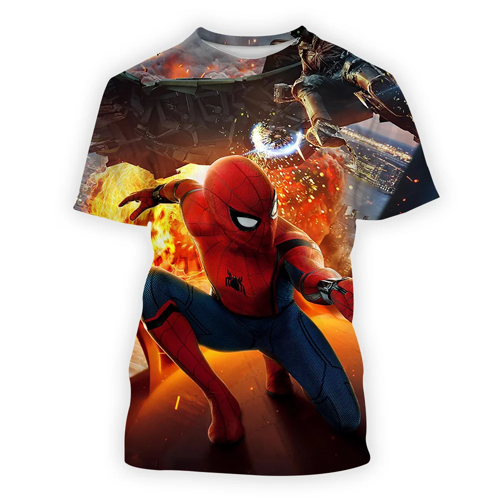 

Disney's New Marvel Avengers Spider-Man Men's 3DT Shirt Round Neck Short Sleeve Casual Top T-Shirt