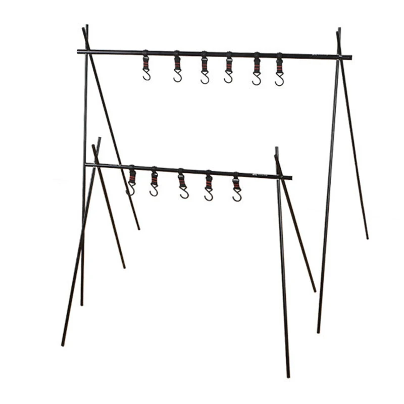 

Outdoor Camping Hanging Rack/ Aluminum Grill Tripod Outdoor Camping Portable Foldable Shelf