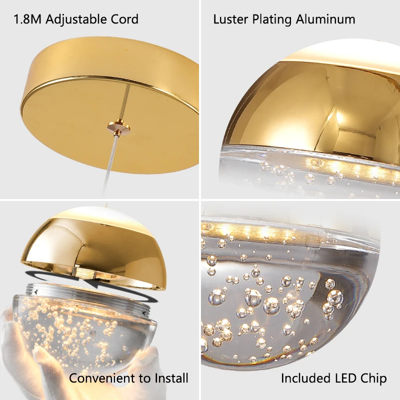 Скидка Подвесной светильник для спальни, хрустальная лампа для гостиной, кухонная светодиодная хрустальная люстра, современный скандинавский све...