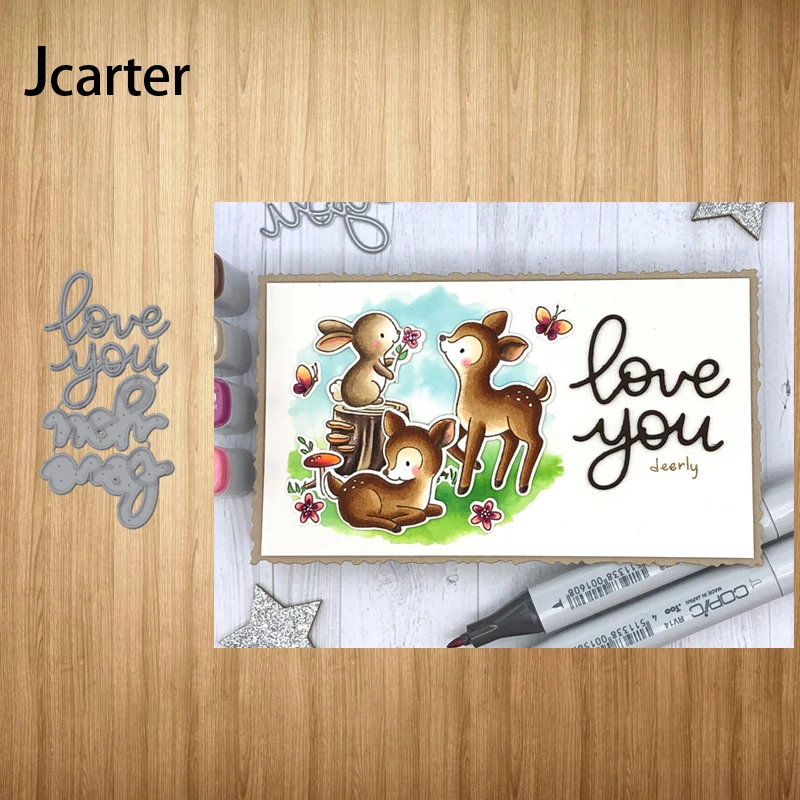 

Love You Letters Words Metal Cutting Dies Craft Stencil for Scrapbooking Handmade Diy Tool Make Album Punch Blade Decor Template