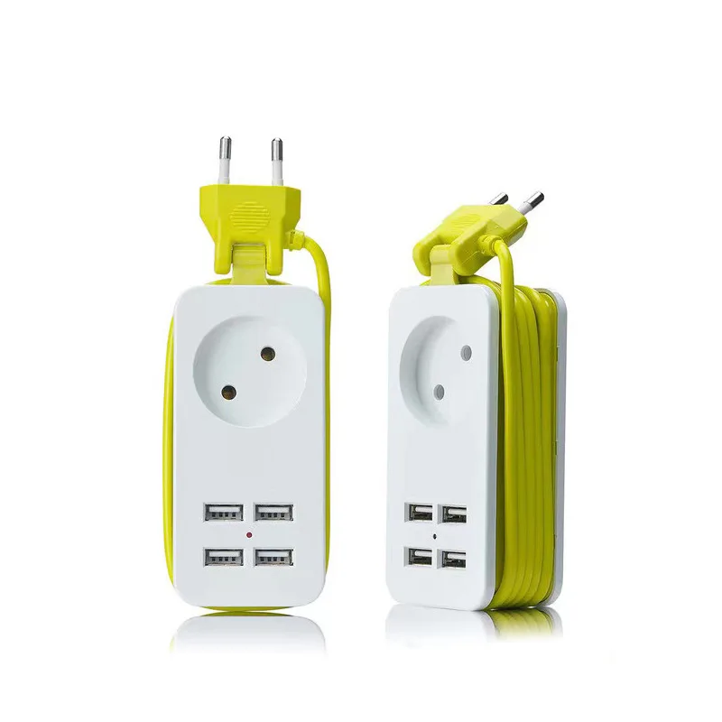 

EU Power Strip With USB Portable Extension Socket European Plug 1.5m Cable Power Strip Travel Adapter