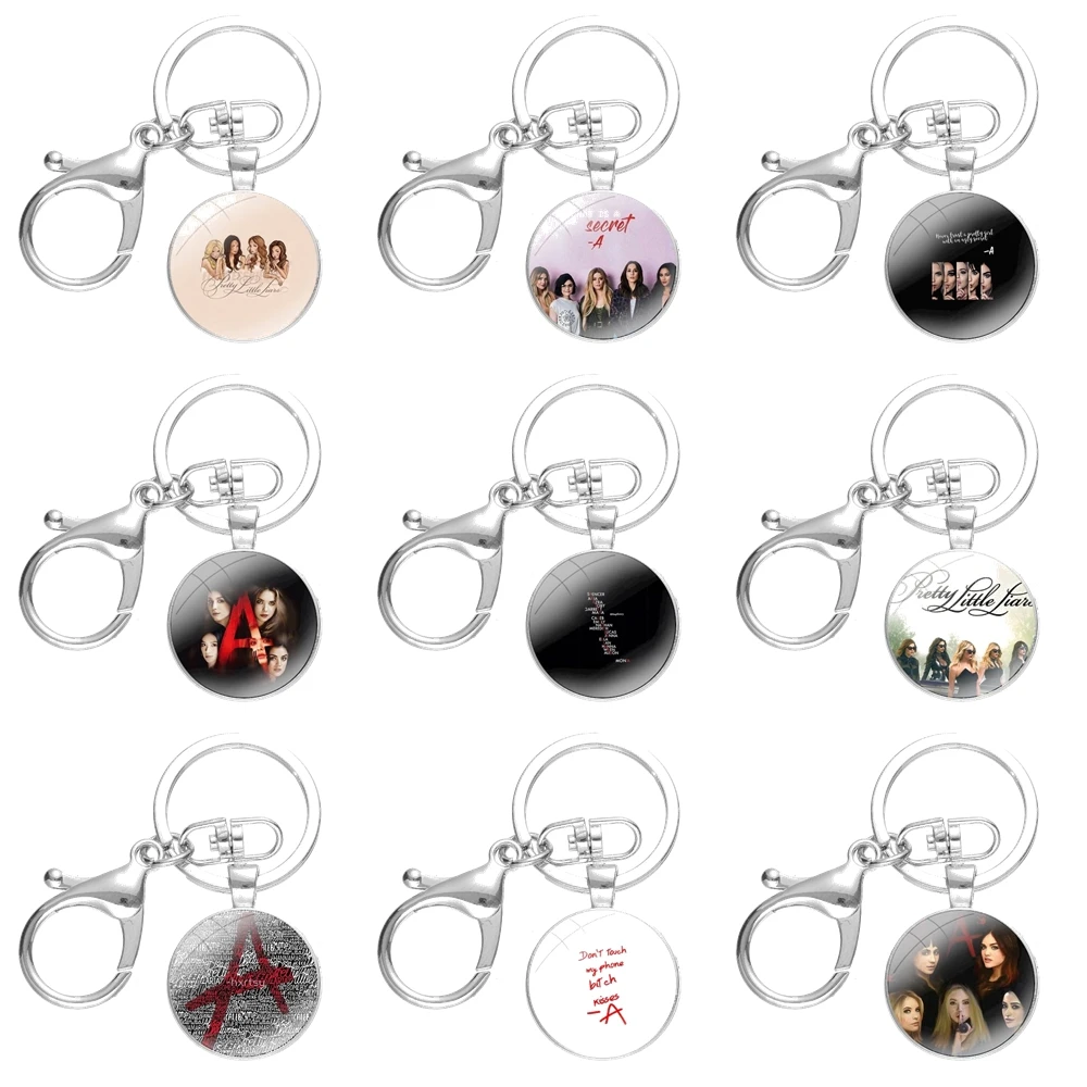 

Pretty Little Liars PLL TV Show Keychain Handmade Glass Cabochon Key Ring Holder Pendant Key Chains