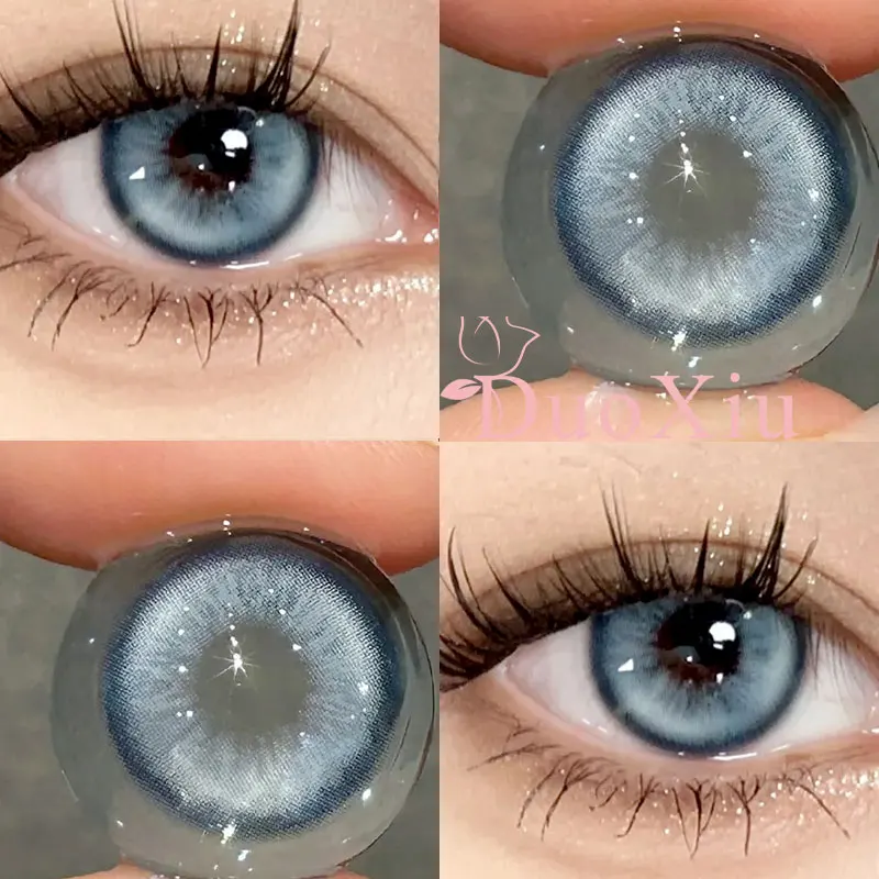 DUOXIU годовые красивые контактные линзы двойного цвета с диоптриями фиолетовые