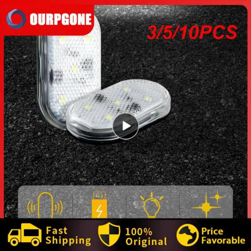 

3/5/10PCS 5v Universal Car Door Opening Light Mini Auto Roof Ceiling Reading Lamp Durable Car Touch Light Car Styling