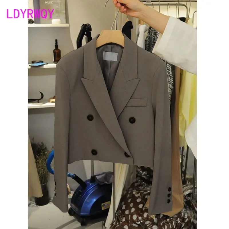 2023  Casual British Style Small Suit Coat Women's Short Korean Version Suit Top Blazers