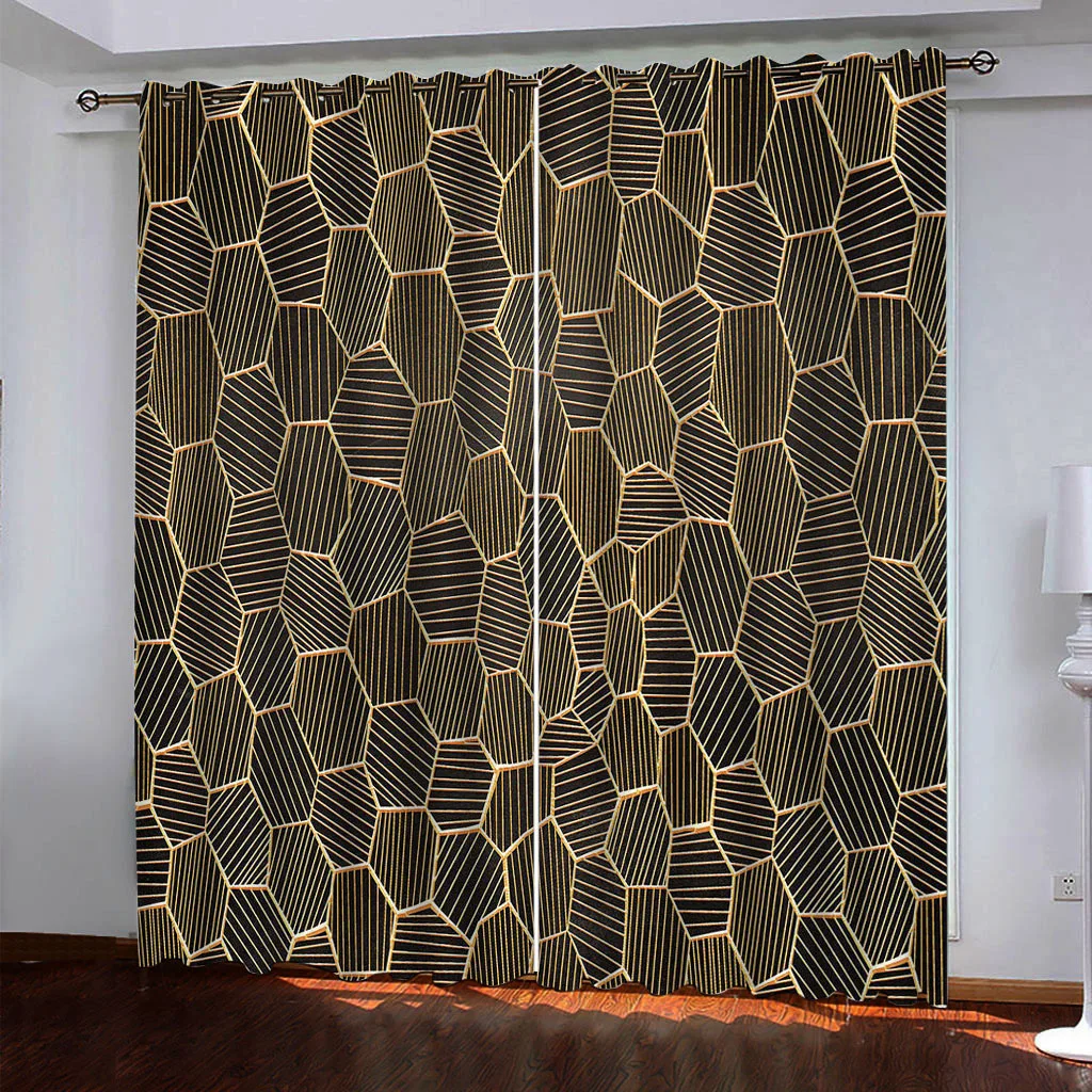 Customized Curtain For Children'S Room Scandinavian Geometric Background 3D Cheap Modern Printing Living Bedroom H