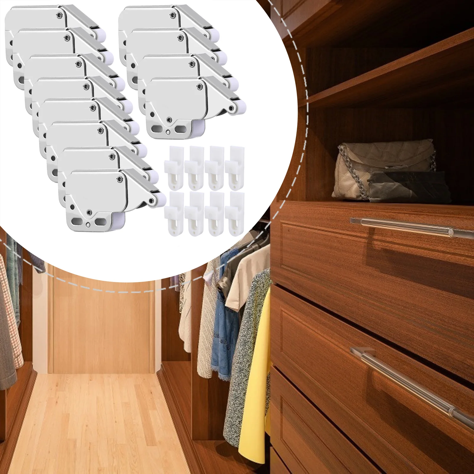 

12Pcs Spring Loaded Latch Cabinet Door Latch Bounce Cabinet Door Latch Cabinet Supply
