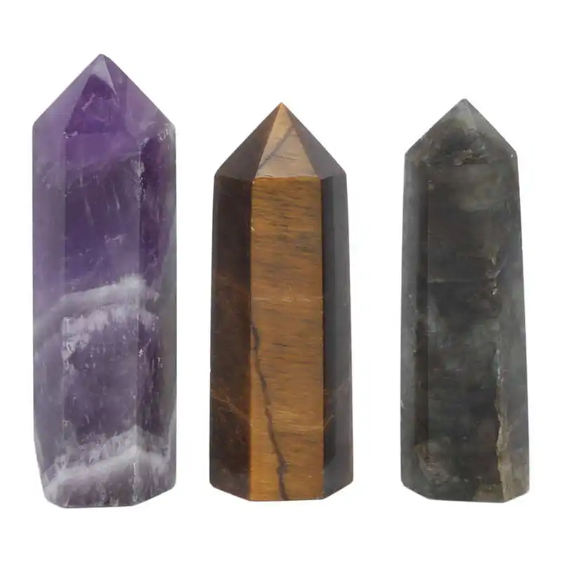 

Meditation Wand Collection Amethyst Healing Wand Portable Labradorite for Therapy for Home Office