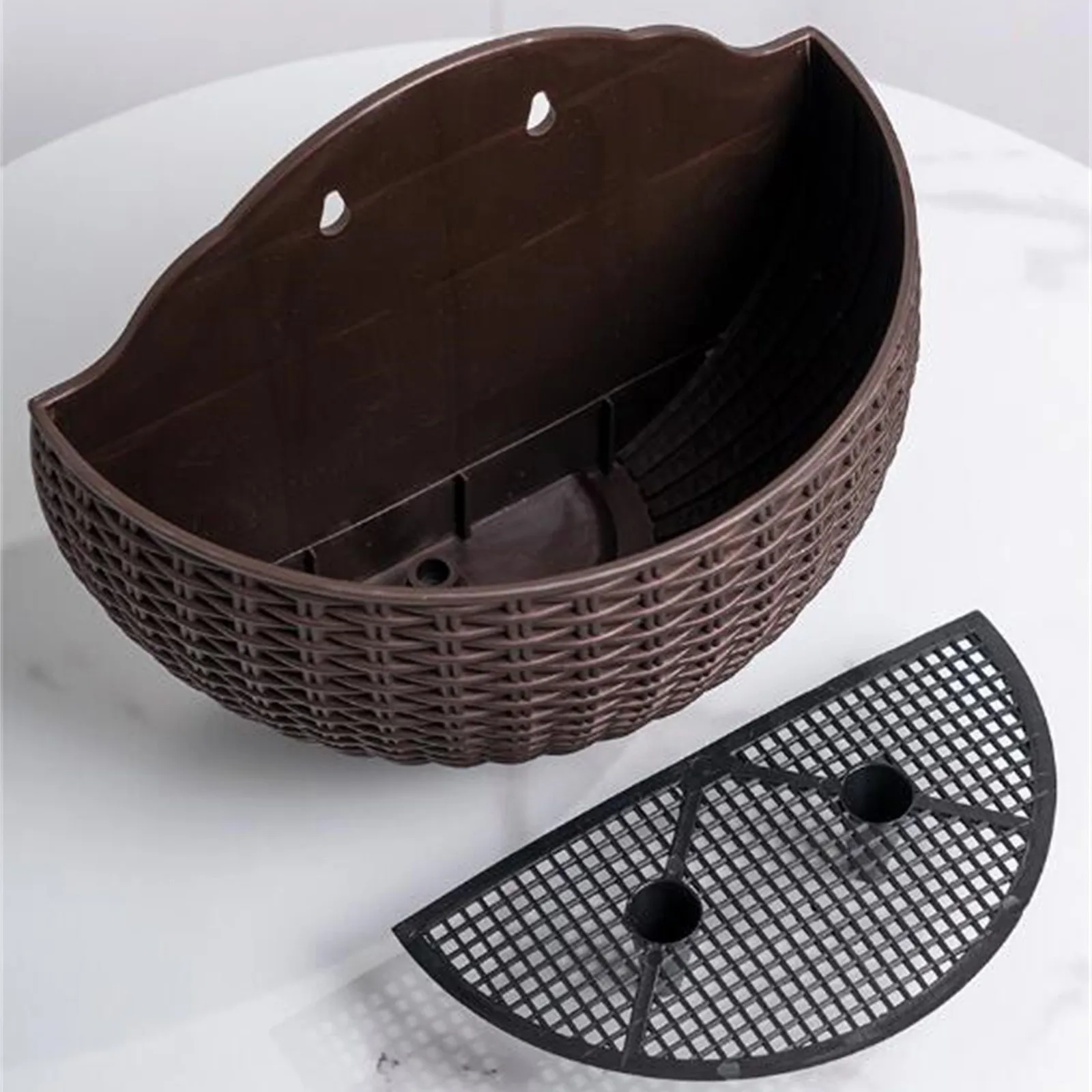 

2pcs Hot Hanging flower basket Garden Party Handmade DIY Vase Sundries Organizer Wall Hanging Artificial Rattan Home Decor Pots