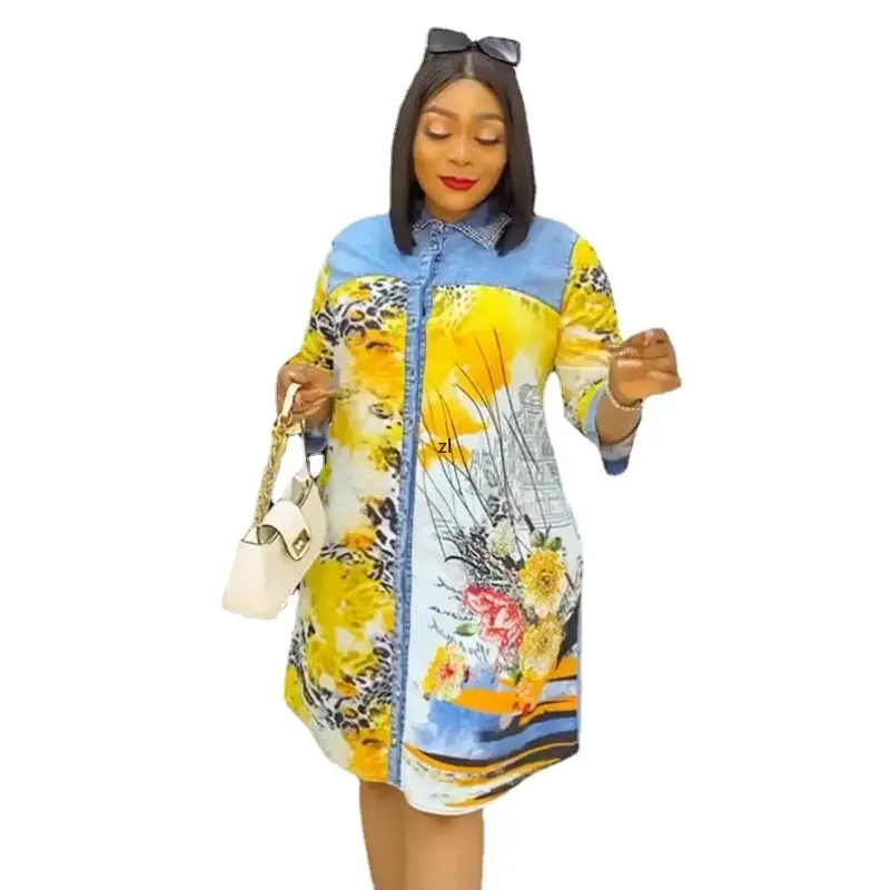 

Dashiki Print African Plus Size Dresses For Women 2022 Autumn Chiffon Maxi Robe Ankara Outfits Turkish Kaftan Dress Boubou