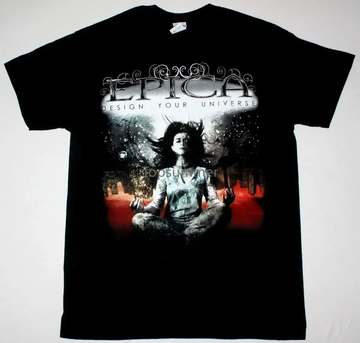 Эпика дизайн ваша Вселенная Xandria Delain Nightwish Sirenia Новая Черная футболка с принтом