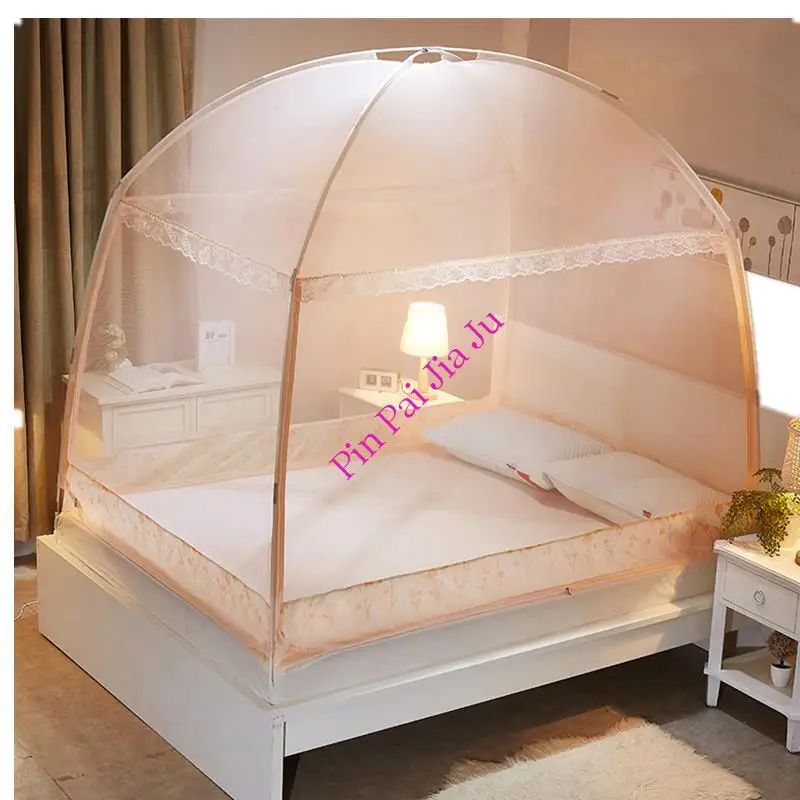 

Mongolian Yurt Mosquito Nets Zipper Portable Lace Home Mosquito Nets Folded Adults Tent for Beds Bedrooms 1.5M 1.8M Bed