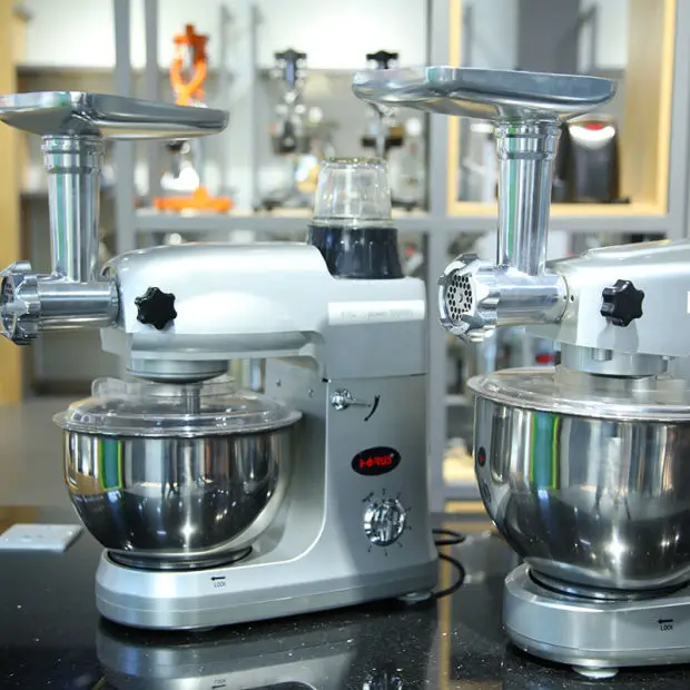 Электрический кухонный миксер для выпечки 220 В серебристый/красный цвет