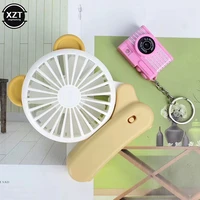 foldable cute cat cartoon fan usb rechargeable lovely mini cooler handheld desktop electric fan with rotatable handle