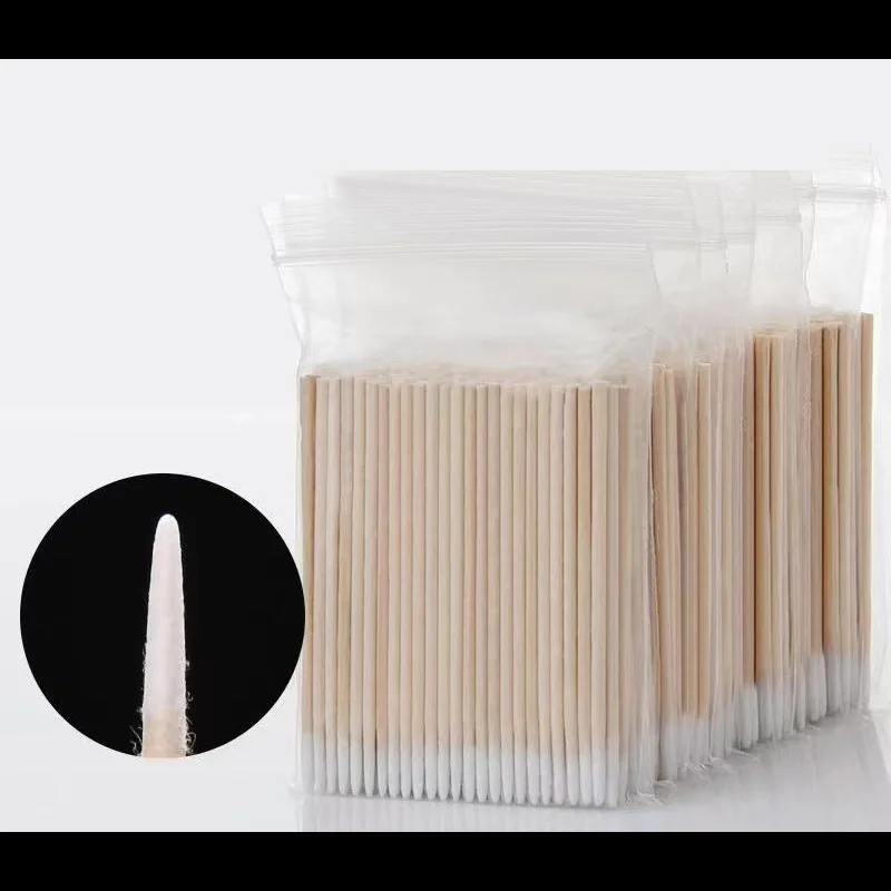 

300Pcs Nails Wood Cotton Swab Clean Sticks Buds Tip Wooden Cotton Head Manicure Detail Corrector Nail Polish Remover Art Tools