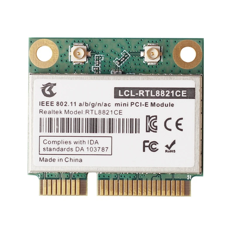

RTL8821CE 802.11AC For Bluetooth 4.2 433Mbps 2.4Ghz/5Ghz Dual Band Mini Pcie Wifi CARD RTL8821 Support Laptop/PC