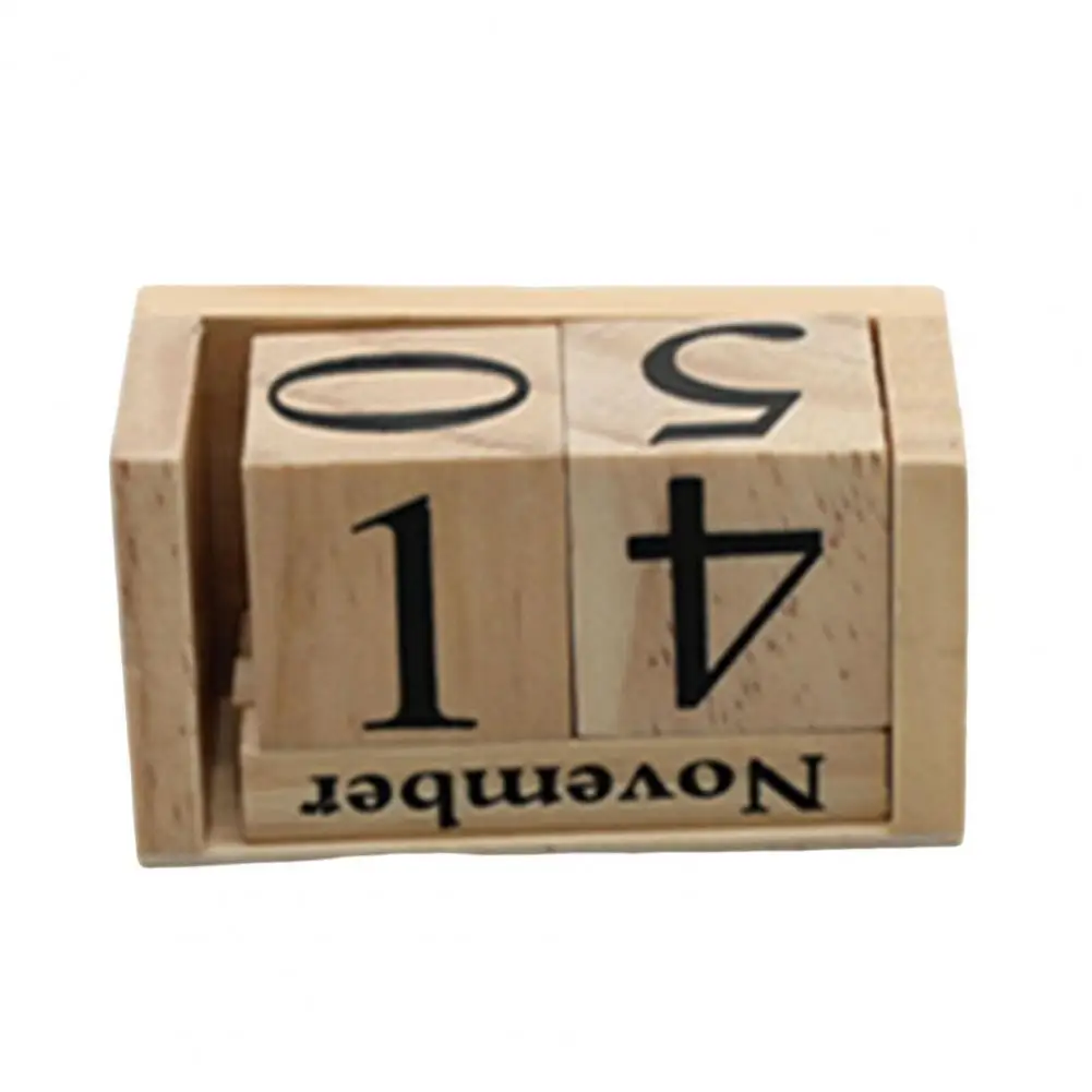 

Компактный настольный календарь, деревенские деревянные блоки, вечный календарь для декора домашнего офиса, стиль фермерского дома, дисплей месяца и даты